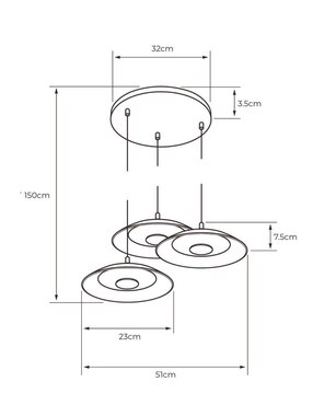Lampara colgante led Tecnolite Prato III 1 pieza