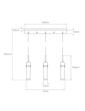 Lampara colgante led Tecnolite Vetro II 1 pieza