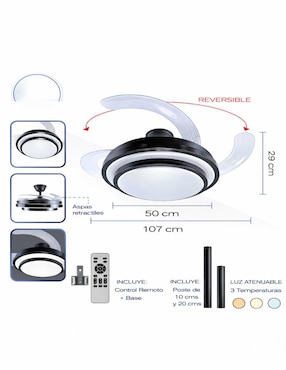Ventilador de techo Cityluz con control remoto 6 velocidades