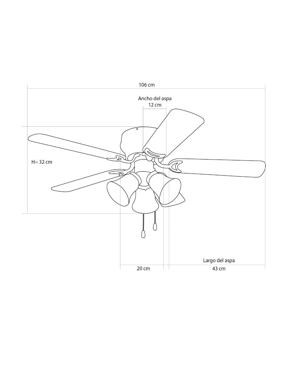 Ventilador de techo 1 velocidad 10
