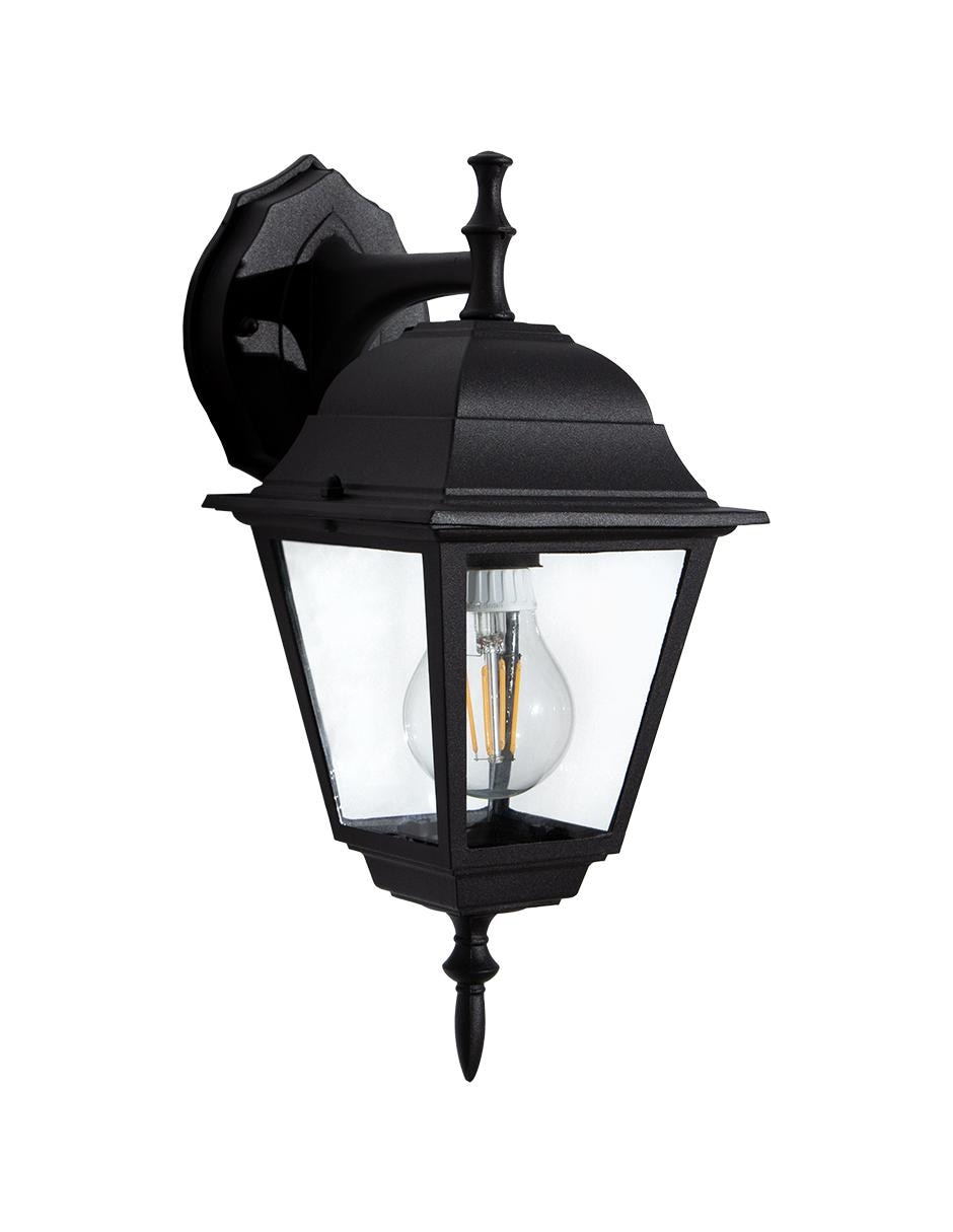 Farola de Exterior para Jardín Negro / Oro Aluminio / Cristal 1xE27 IP44 •  IluminaShop