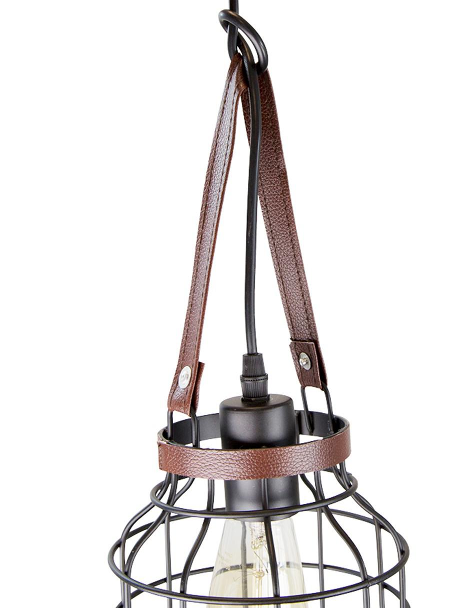 Lámpara colgante Lumiméxico Vintage de acero E27 1 Luz 5