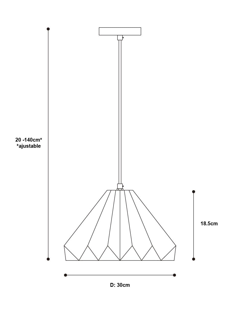Lámpara colgante Lumiméxico Mate de acero E27 1 Luz 6