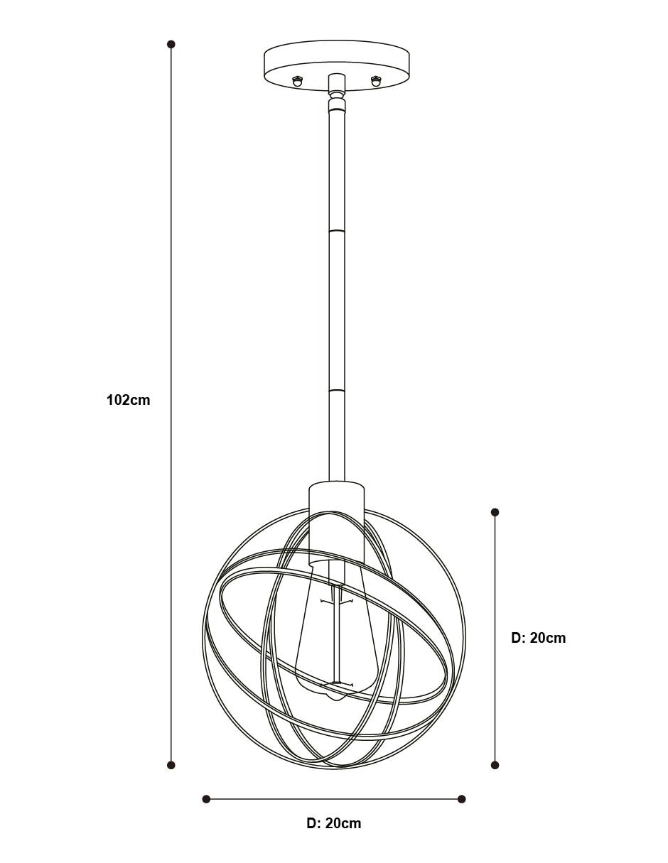 Lámpara Colgante Lumiméxico E27 40W 1 Luz 6