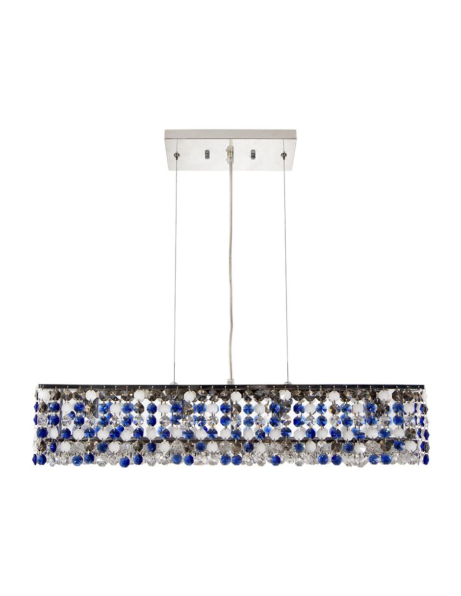 Lámpara Colgante Lumiméxico Cromo y Cristal 8 Luces G8 40W 4