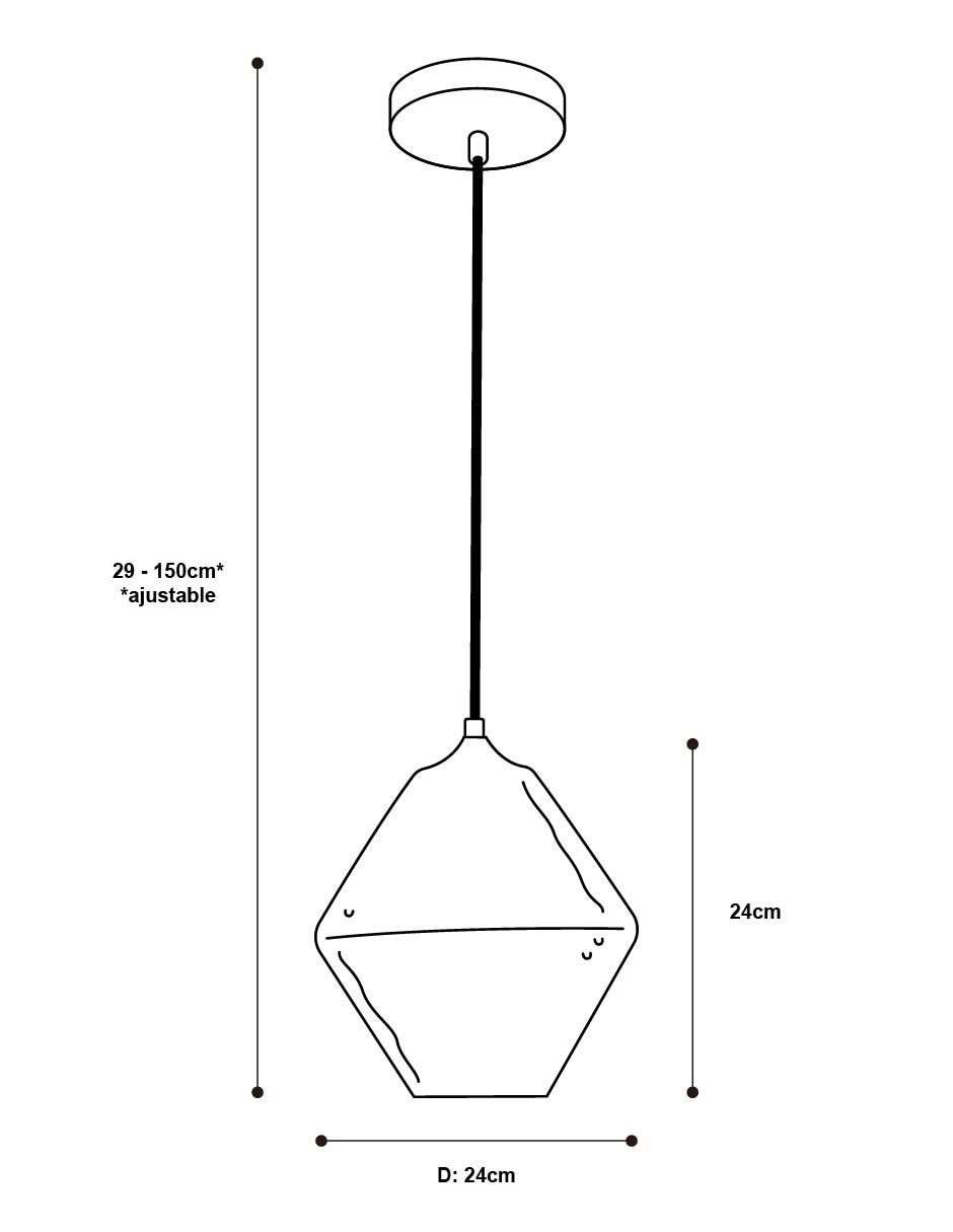 Lámpara colgante Lumiméxico gota de agua cromo E27 1 luz 40W 6