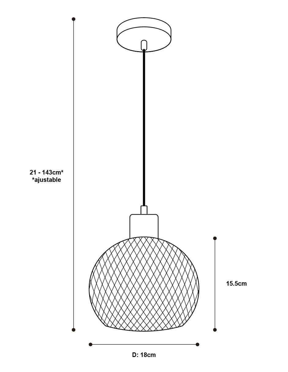Lámpara colgante Lumiméxico de 1 luz E27 40W 7