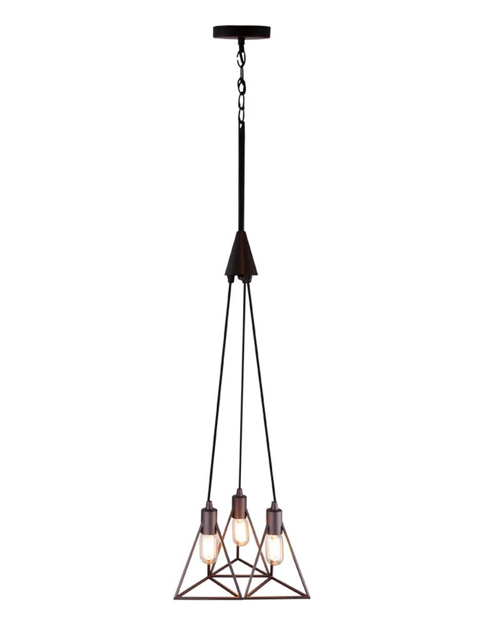 Lámpara colgante geométrica Lumiméxico Vintage E27 40W 3 Luces 1