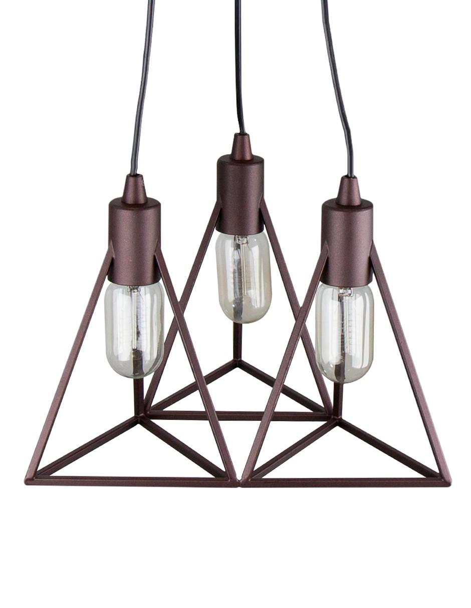Lámpara colgante geométrica Lumiméxico Vintage E27 40W 3 Luces 5