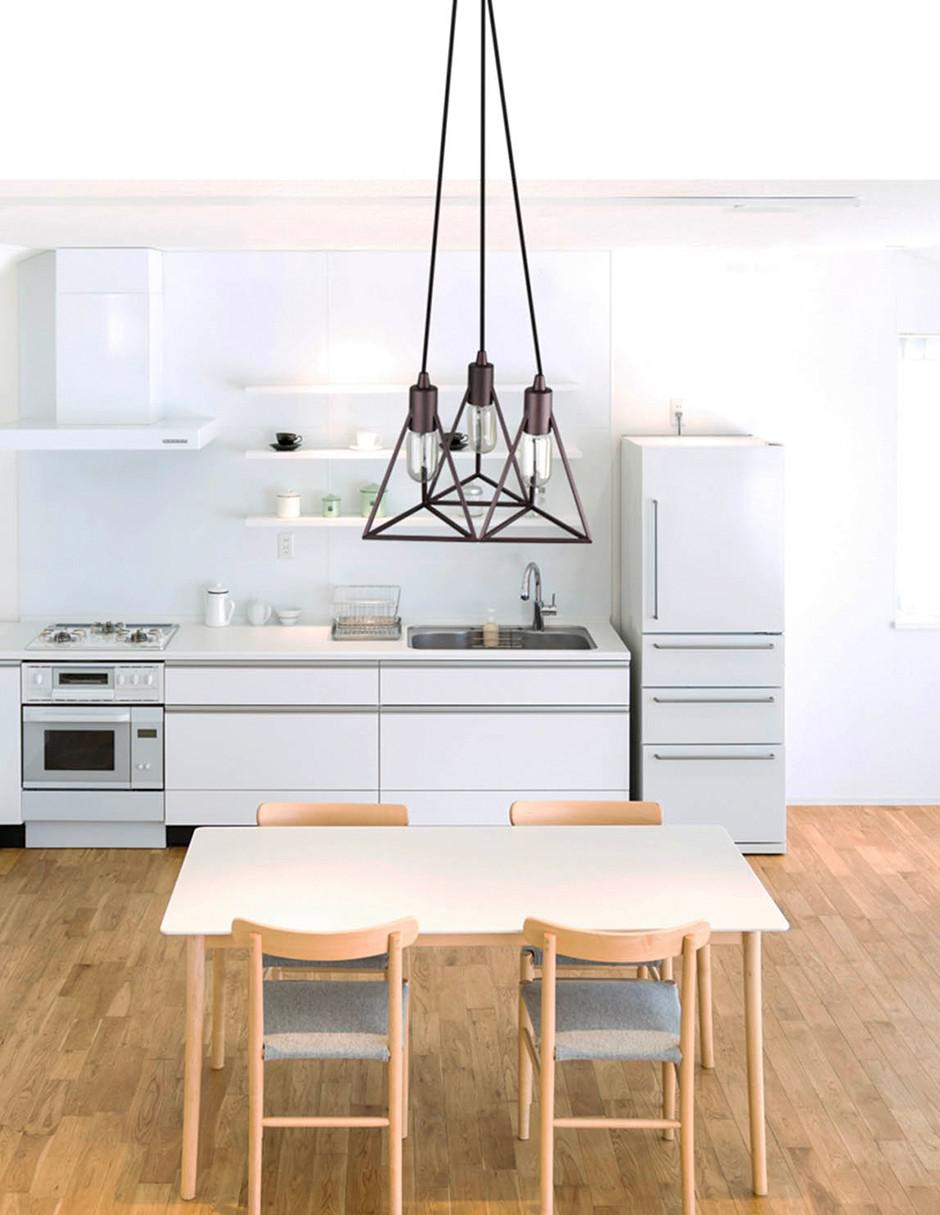 Lámpara colgante geométrica Lumiméxico Vintage E27 40W 3 Luces 6