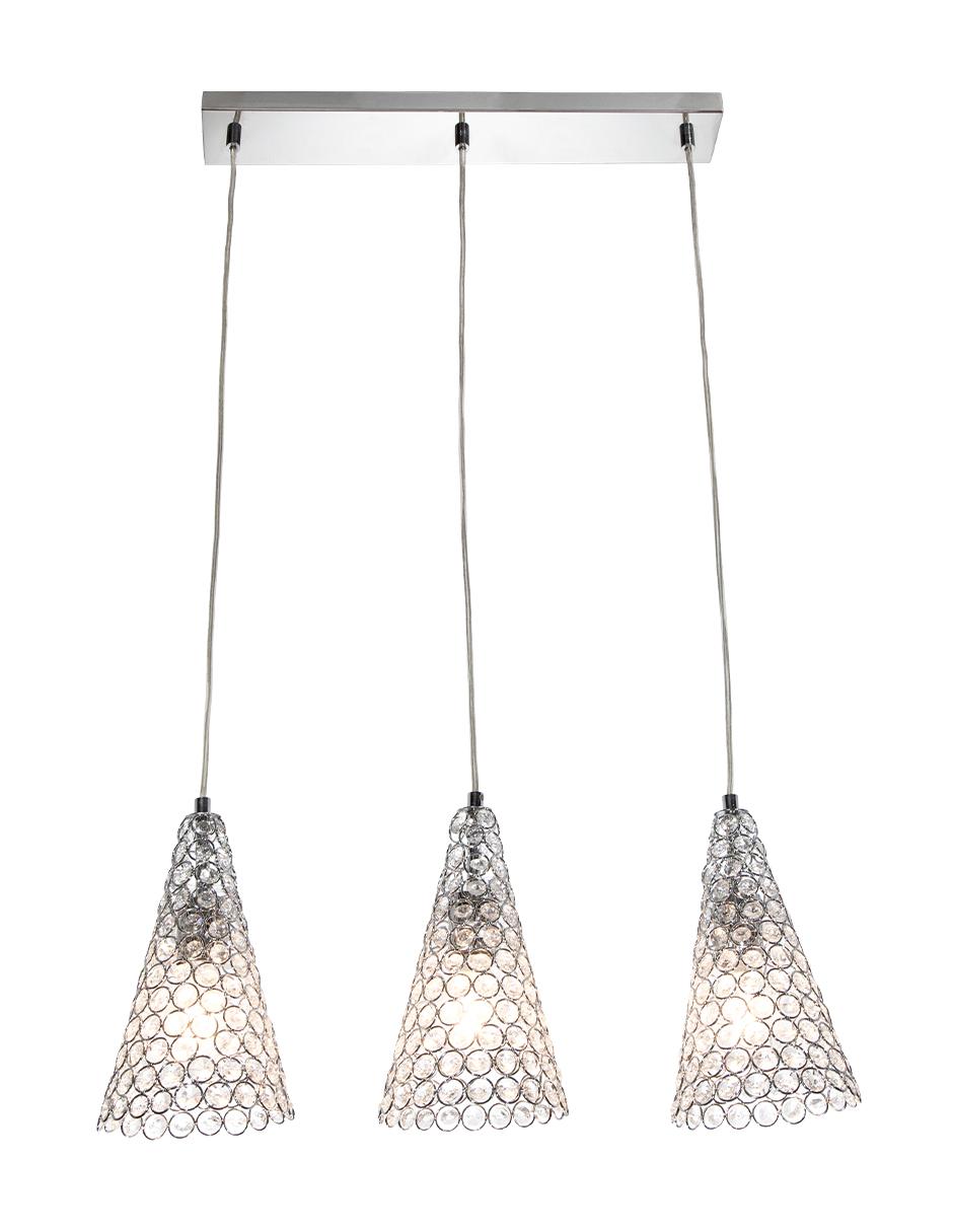 Lámpara colgante Cromo 3 Luces 40W E27 3