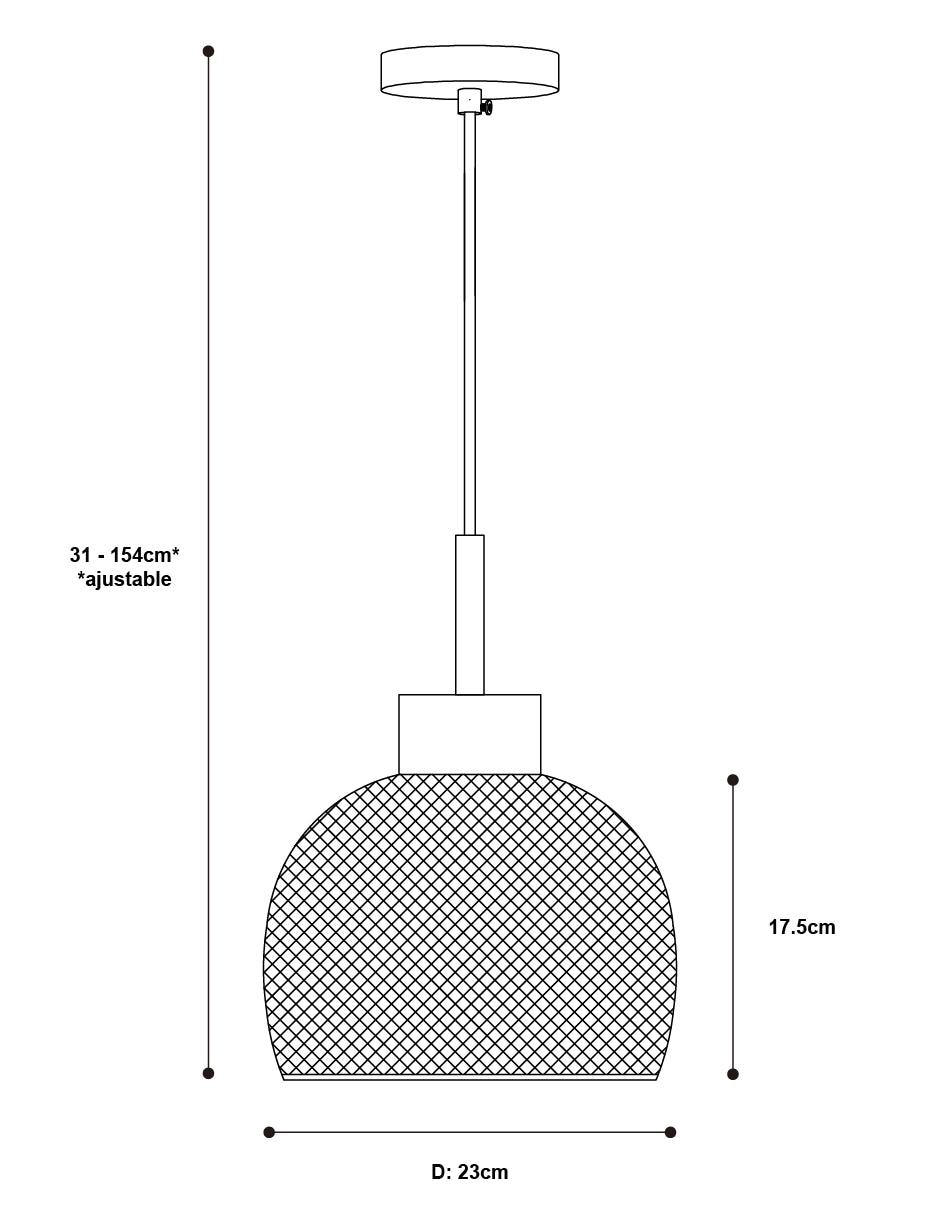 Lámpara colgante 60W Socket E27 1Luz 8
