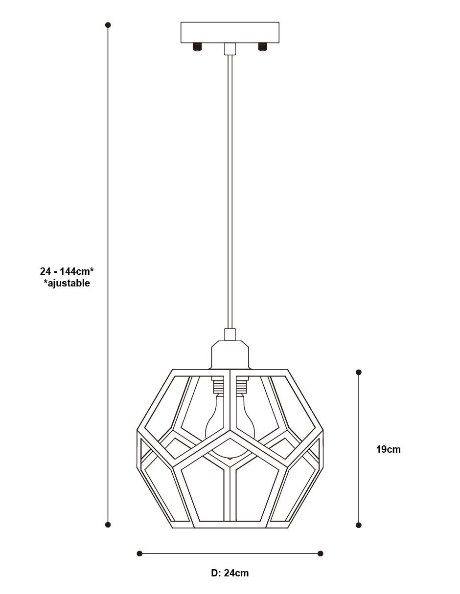 Lámpara colgante Mate 1 Luz Socket E27 60w. 8
