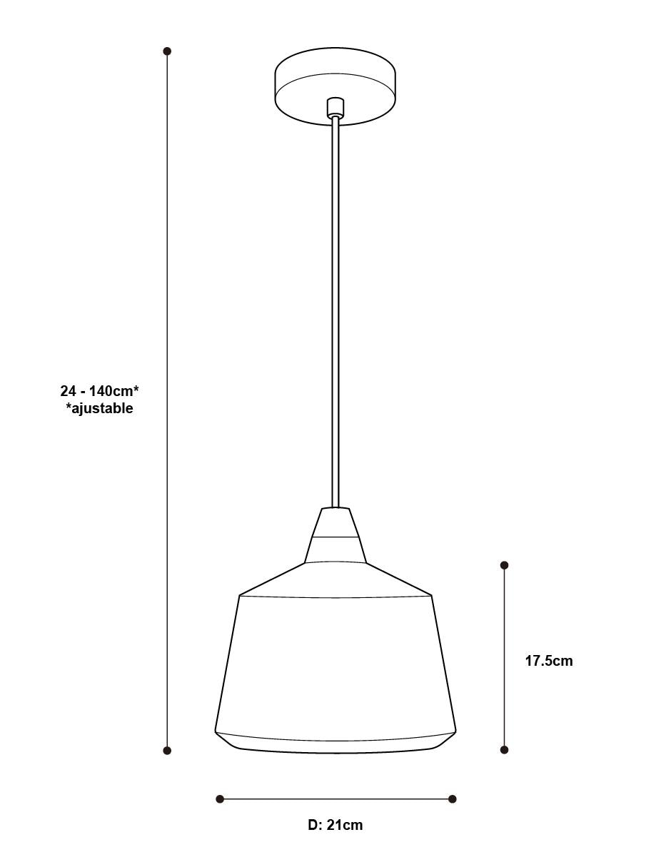Lámpara colgante Acabado Brillante Socket E27 40W 1 Luz 8