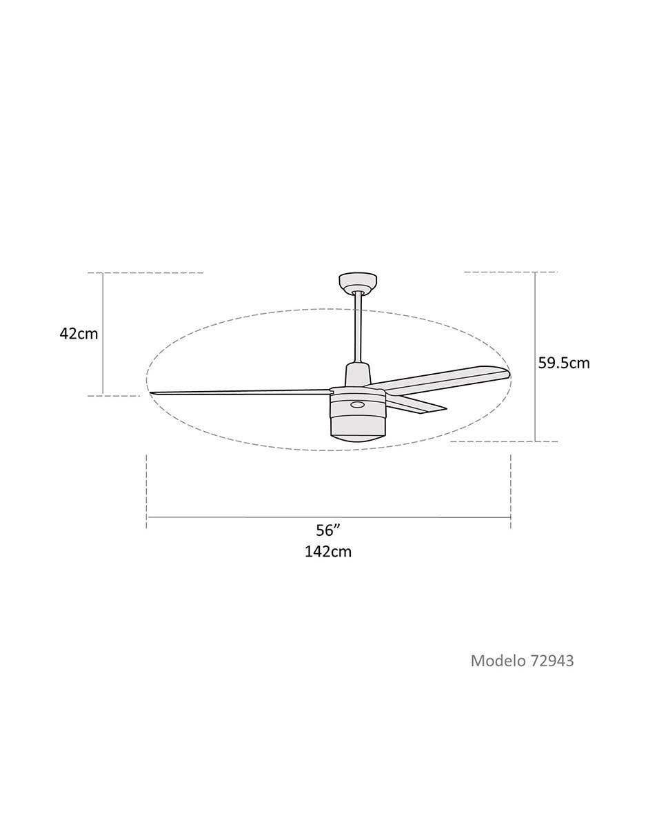 Ventilador de techo con control remoto 3 velocidades 5