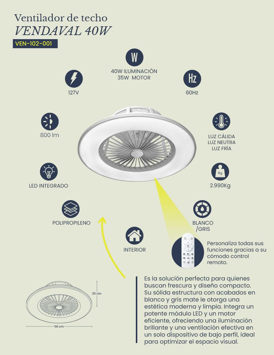 Ventilador de techo 6 velocidades 9