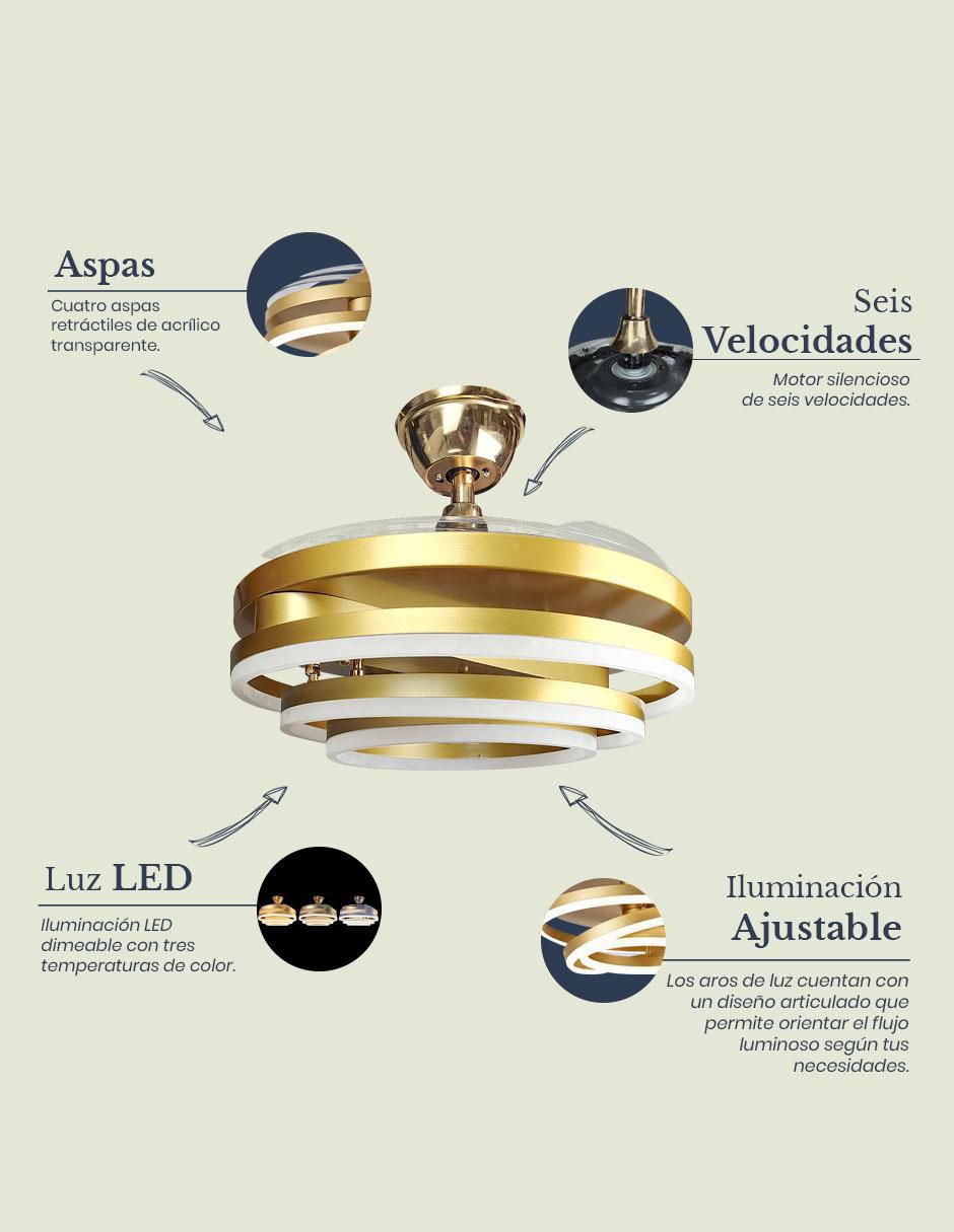 Ventilador de techo 6 velocidades 6