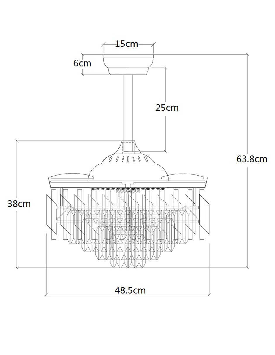 Ventilador de techo con control remoto con 6 velocidades 8