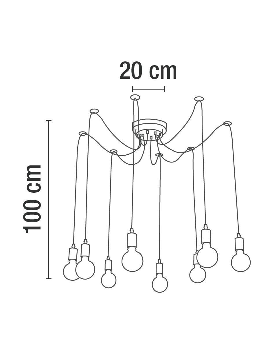 Lámpara colgante incandescente y led 3