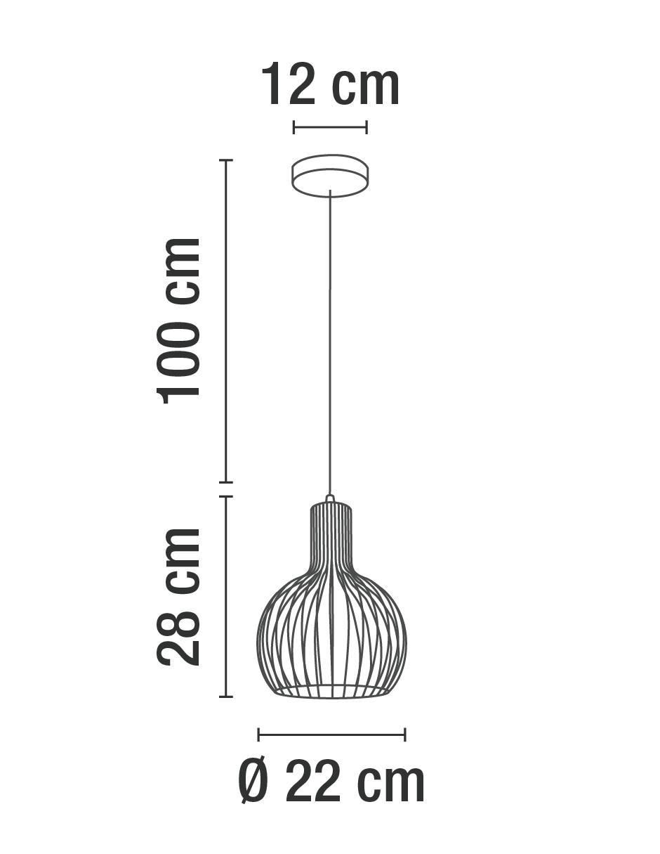 Lámpara colgante incandescente y led 5