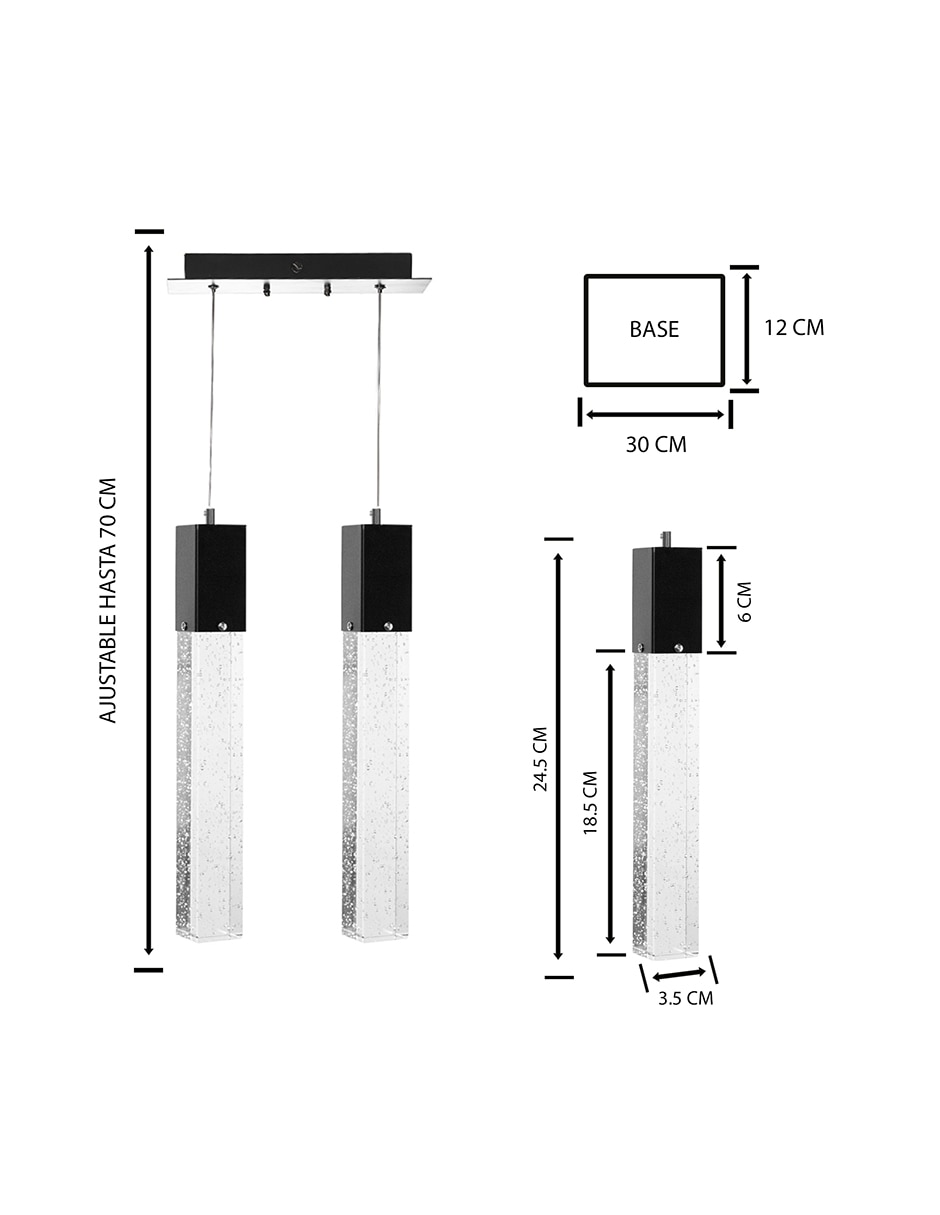 Lampara colgante led 7