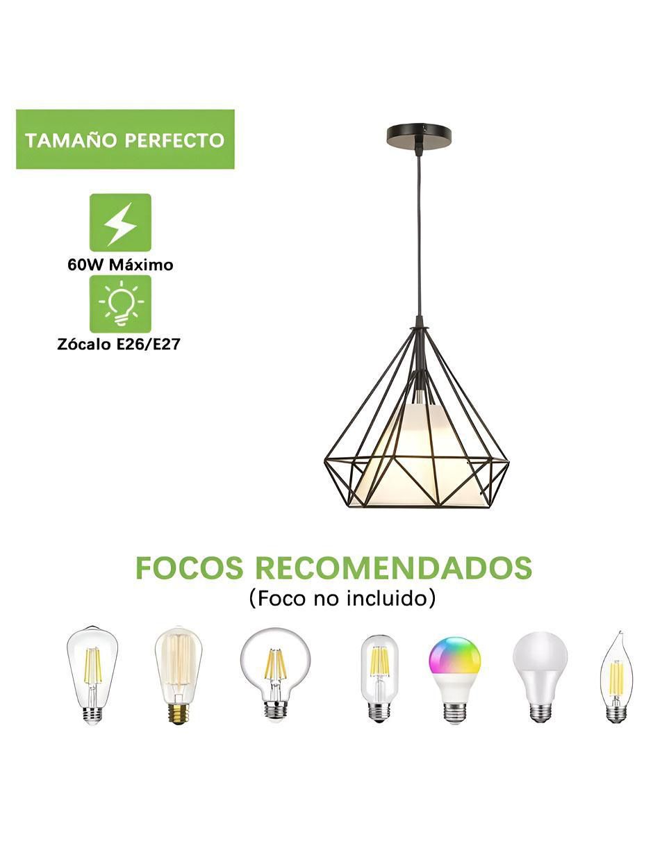 Lámpara colgante incandescente y led 4