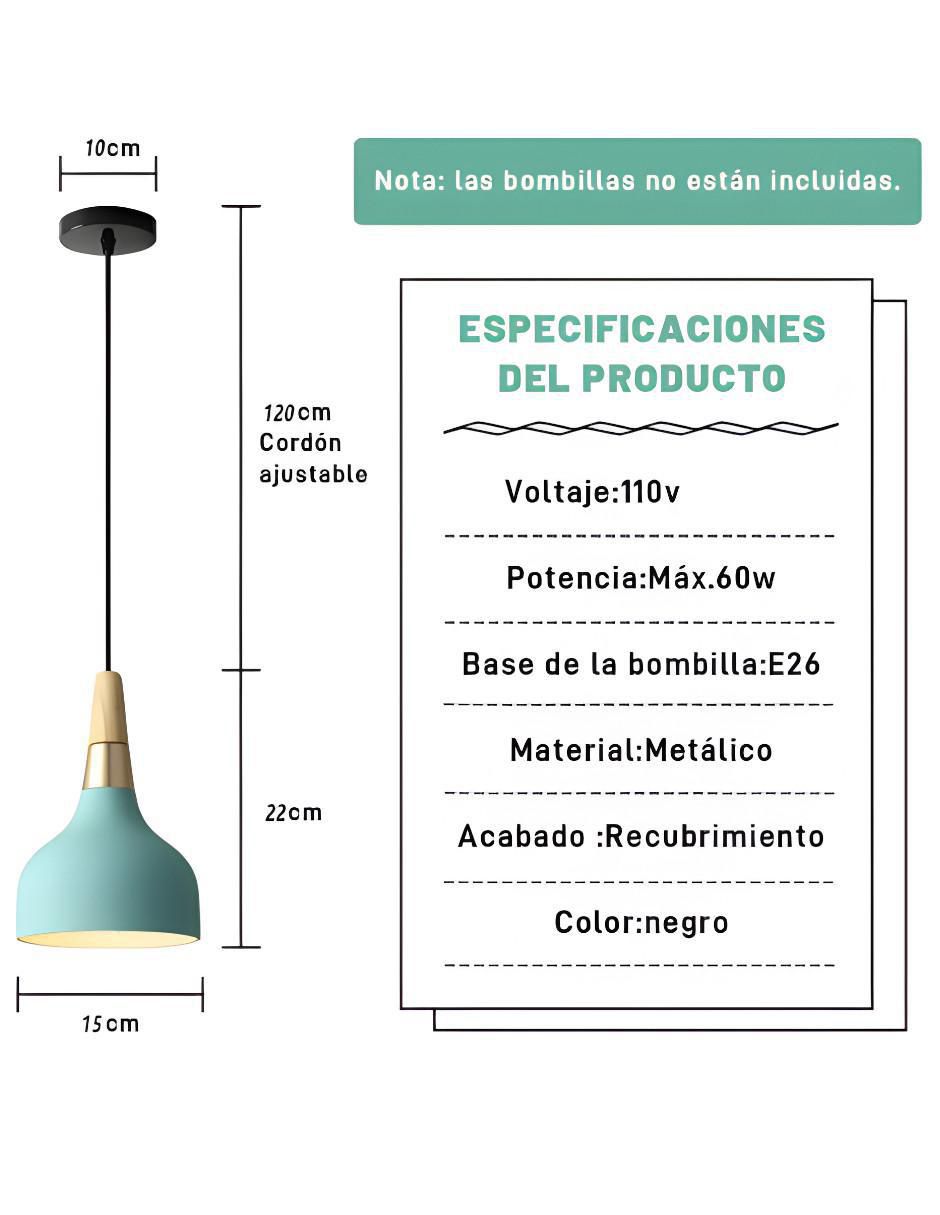 Lámpara colgante Incandescente y LED 5