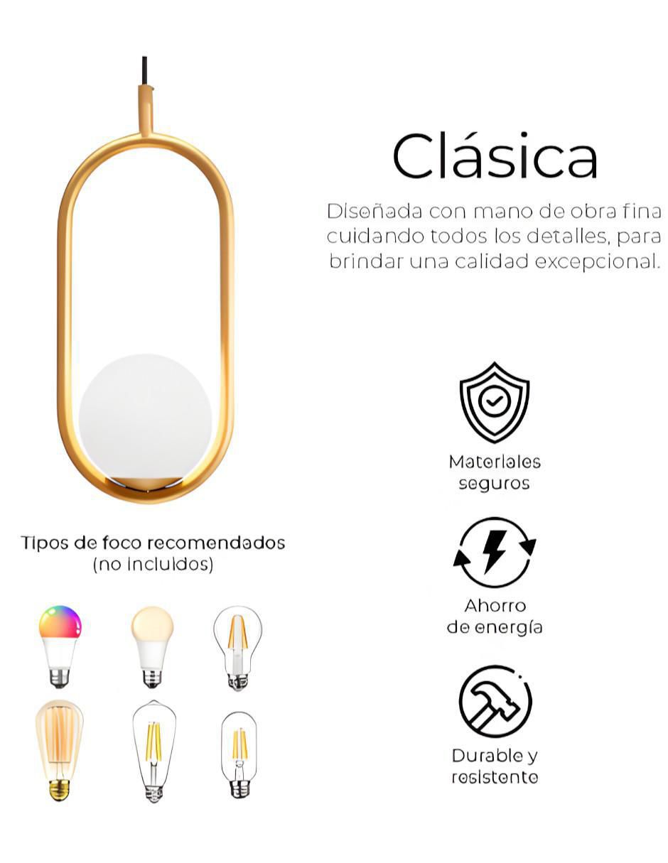 Lámpara colgante Incandescente y LED 3