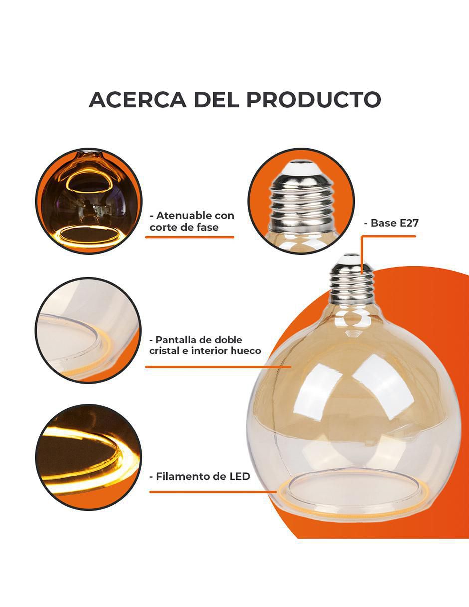 Foco vintage 7 W de consumo 7 W de iluminación 400 lúmenes 6