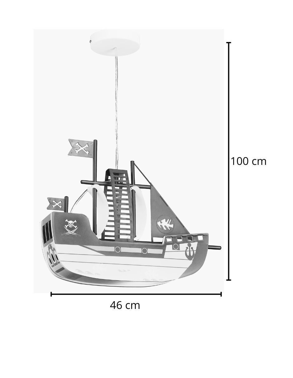 Lámpara colgante Incandescente y LED Barco Pirata 4