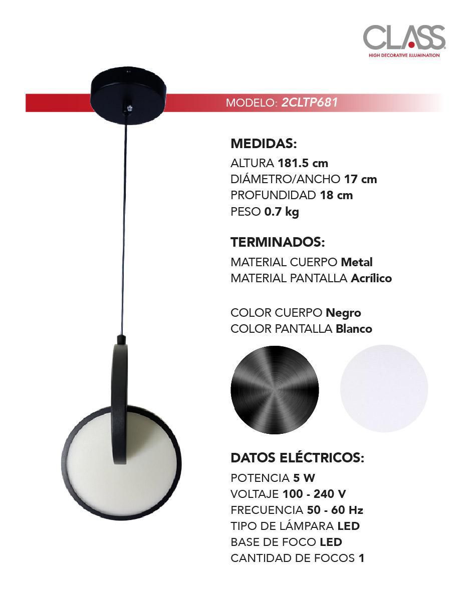 Lámpara colgante LED Class 2