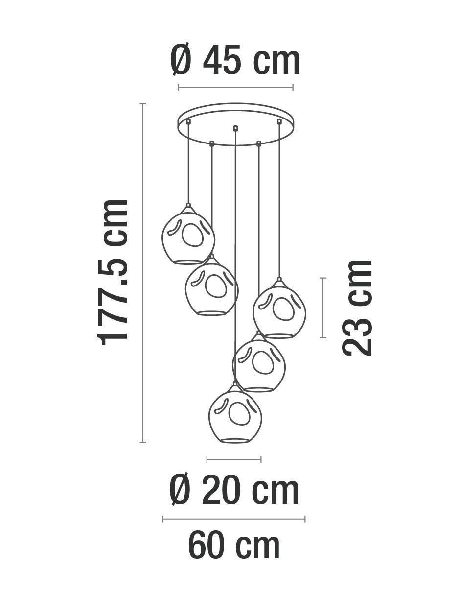 Lámpara colgante Incandescente y LED 3