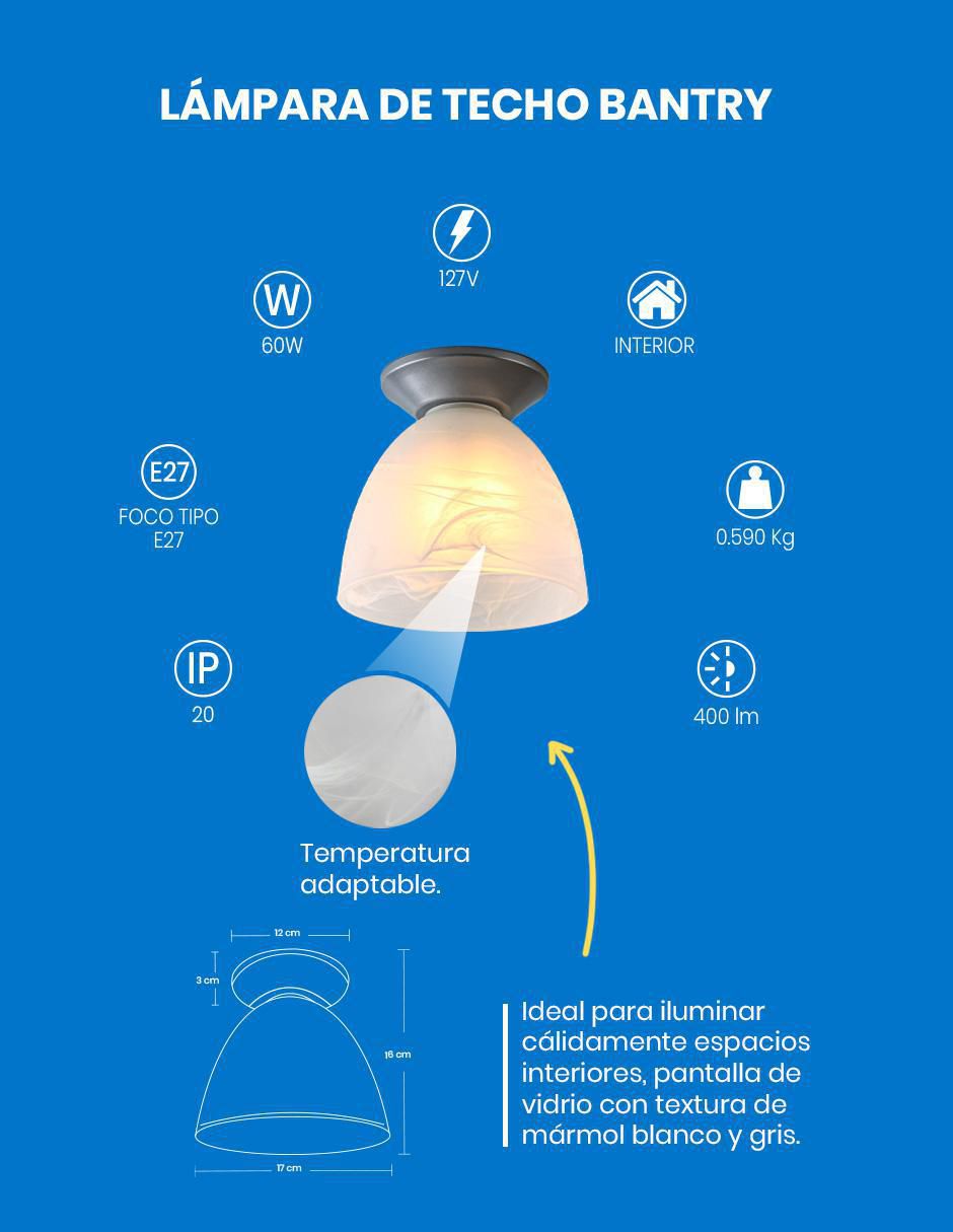 Lámpara de techo Incandescente y LED 5