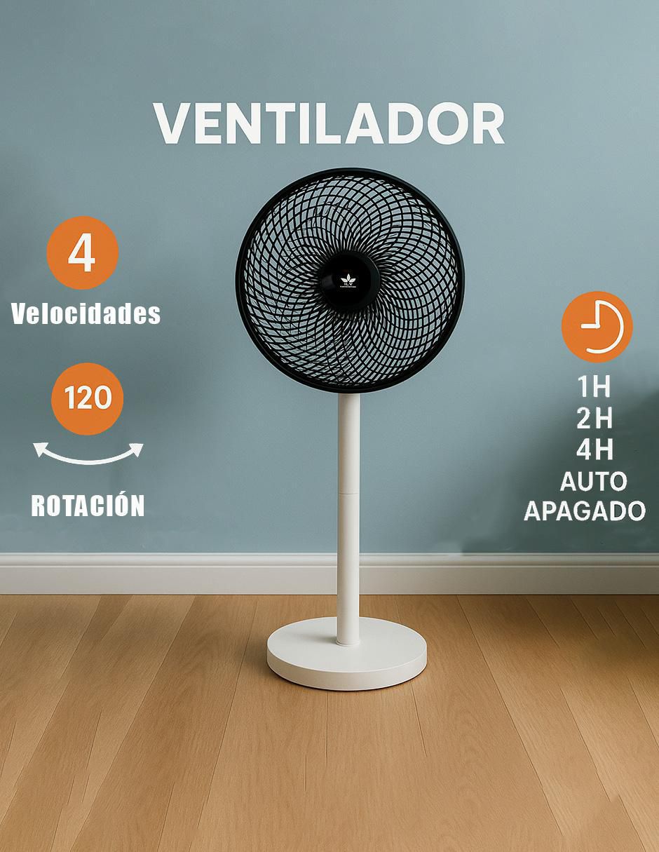 Ventilador de piso con control remoto 4 velocidades 4
