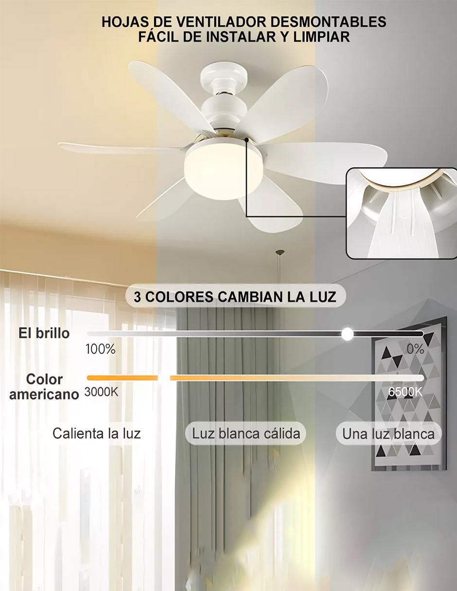 Ventilador de techo con control remoto 3 velocidades 3