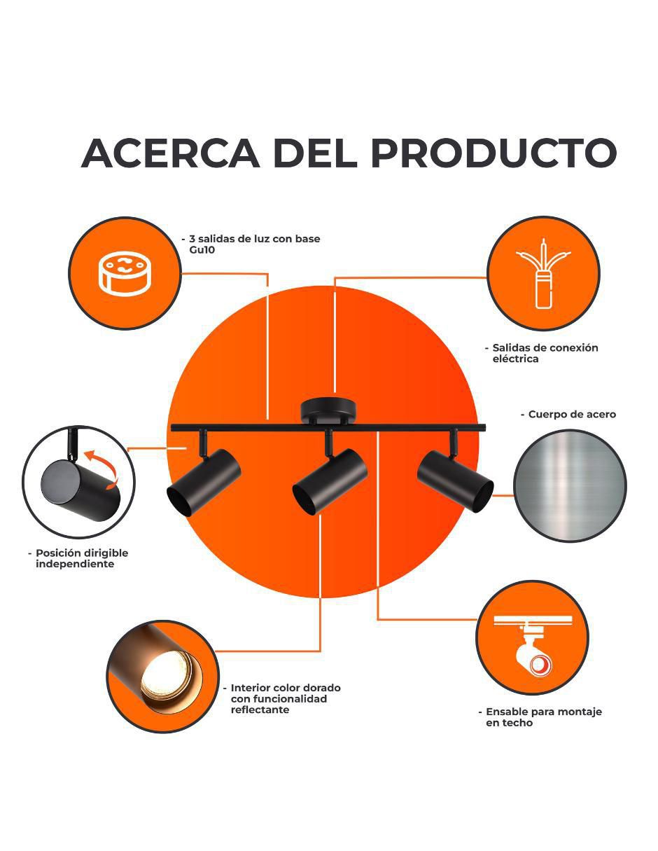 Lámpara de techo Tecnolite sin luz Quilla Línea