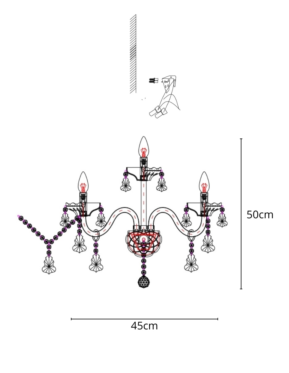 Lámpara de pared incandescente y LED 4