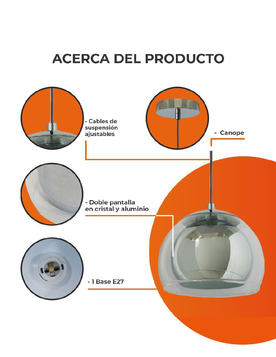 Lámpara colgante sin luz Spok 7