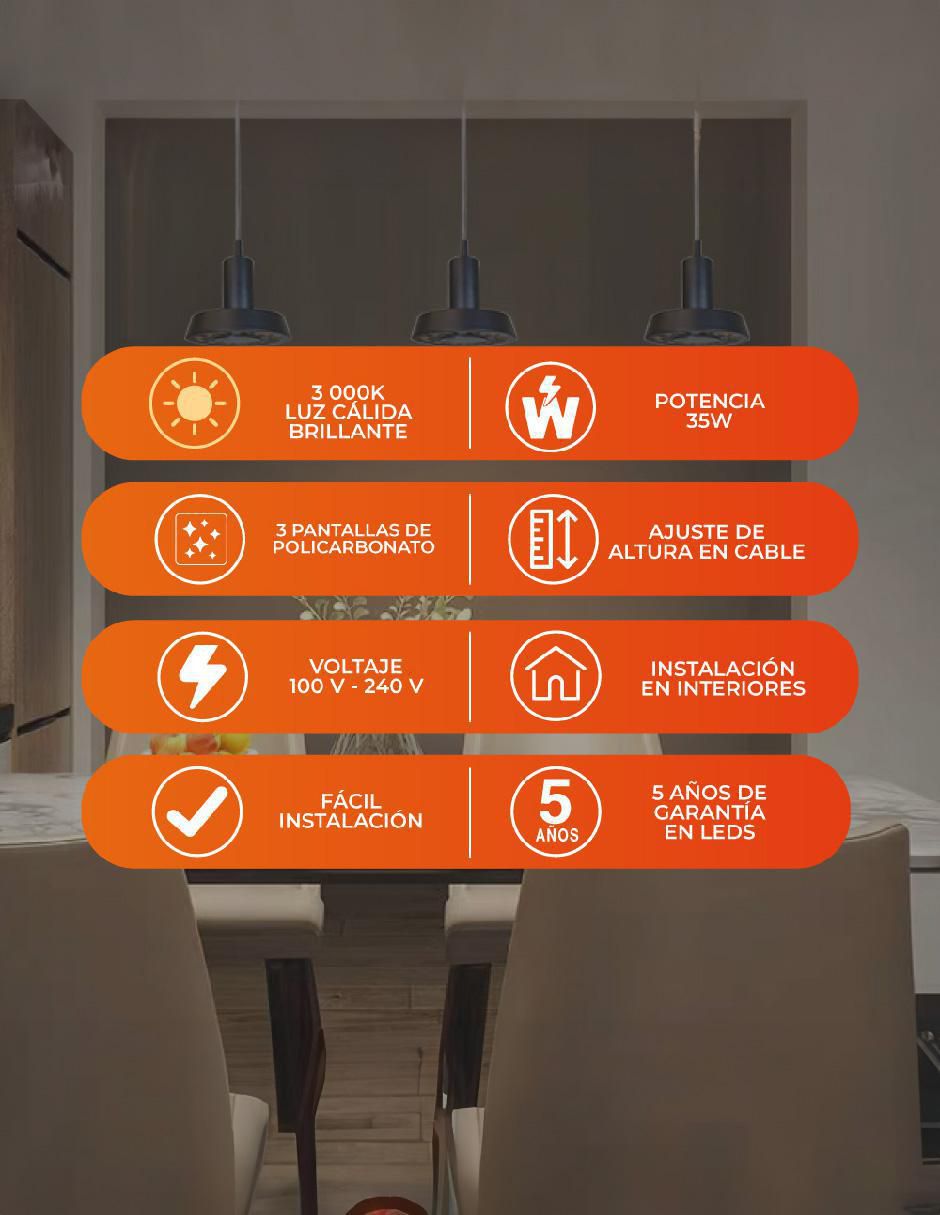Lámpara colgante Tecnolite led Belel Ii