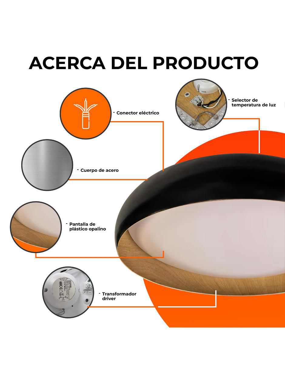 Lámpara de techo LED Legno 1 pieza 4