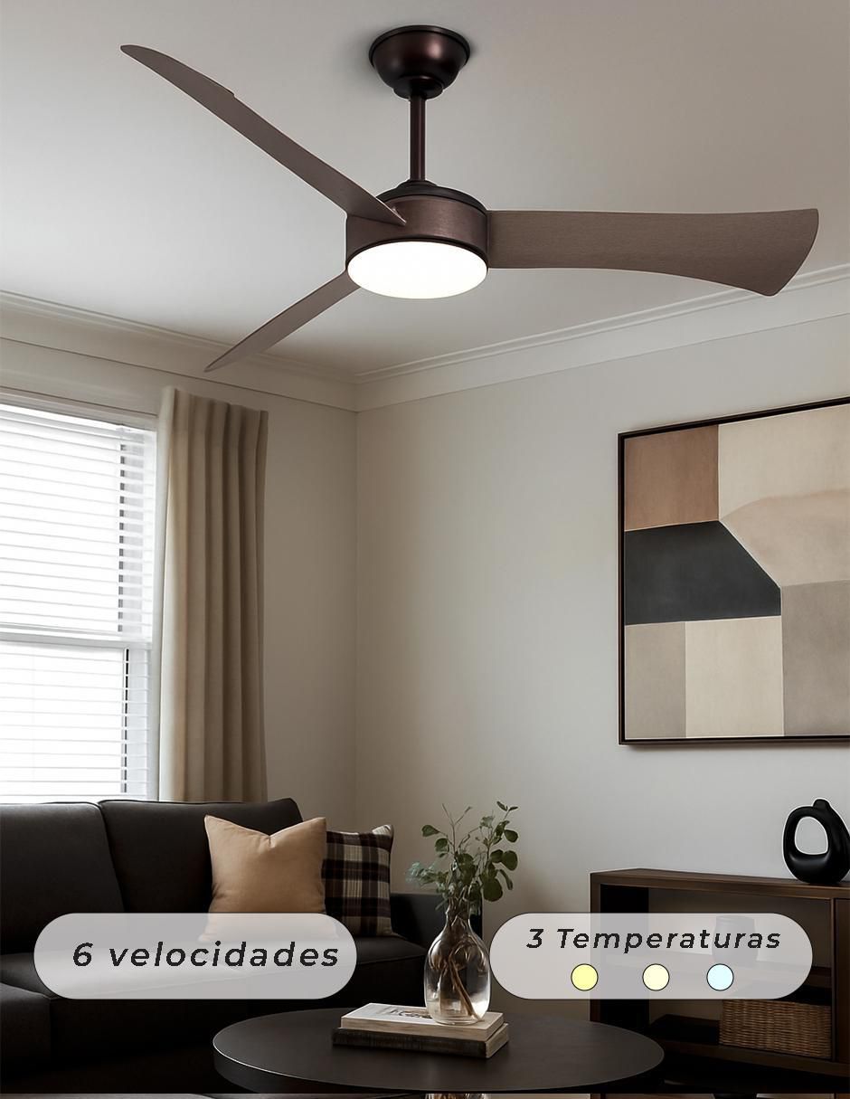 Ventilador de techo con control remoto 6 velocidades 7