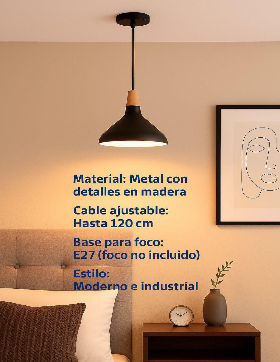 Lámpara colgante Cityluz incandescente y led Enzo