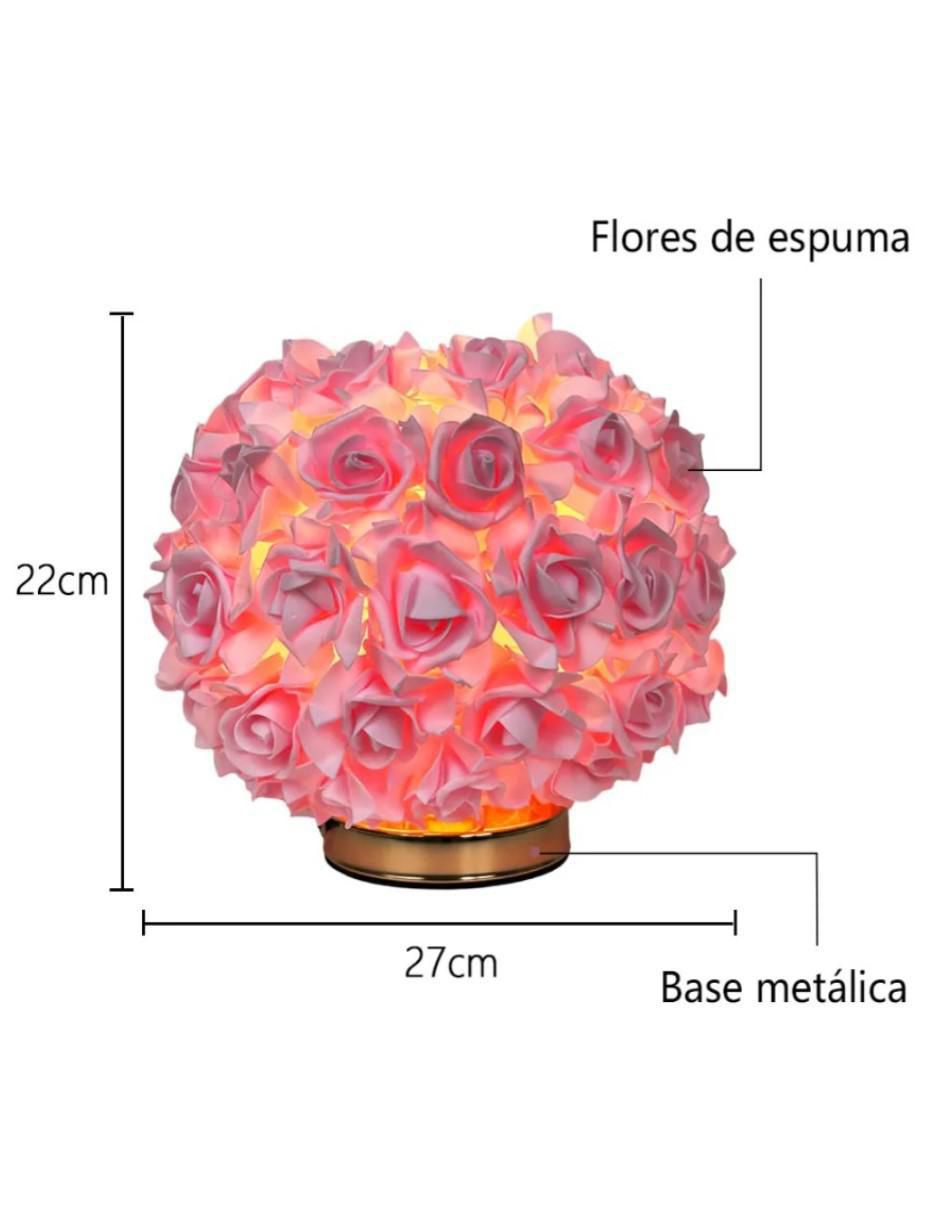 Lampara mesa luz blanca Rosas Rosas 2