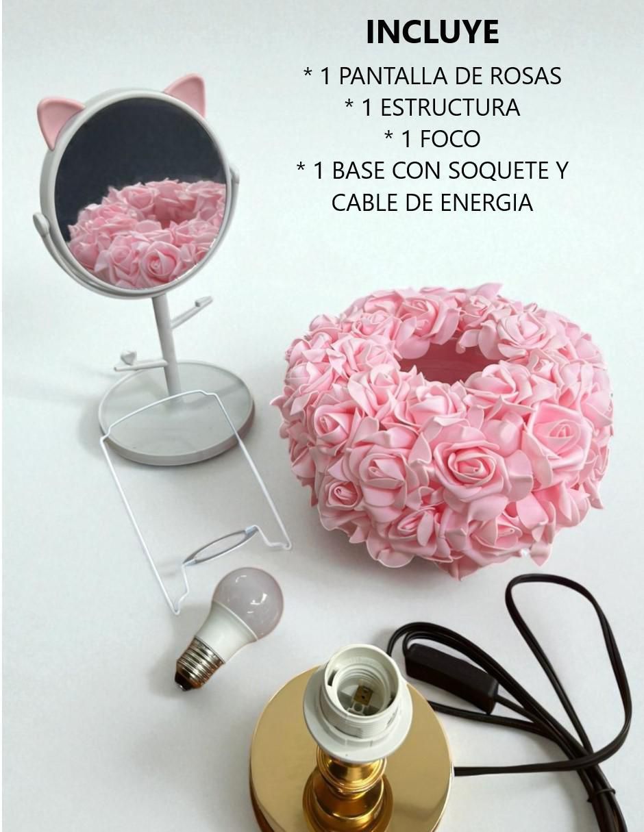 Lampara mesa luz blanca Rosas Rosas 5