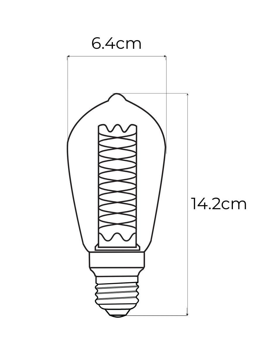 Foco vintage 3.5 w de consumo 25 w de iluminación 120 lúmenes 6