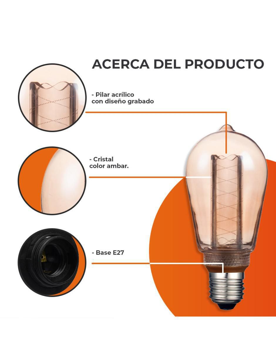 Foco vintage 3.5 w de consumo 25 w de iluminación 120 lúmenes 4