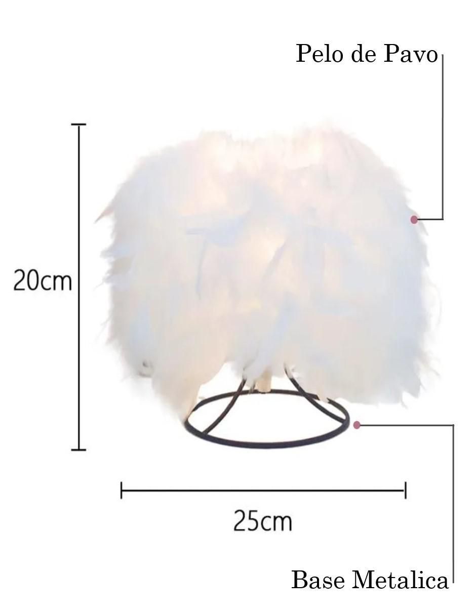 Lampara mesa led de Plumas de color blanco 1 pieza 6