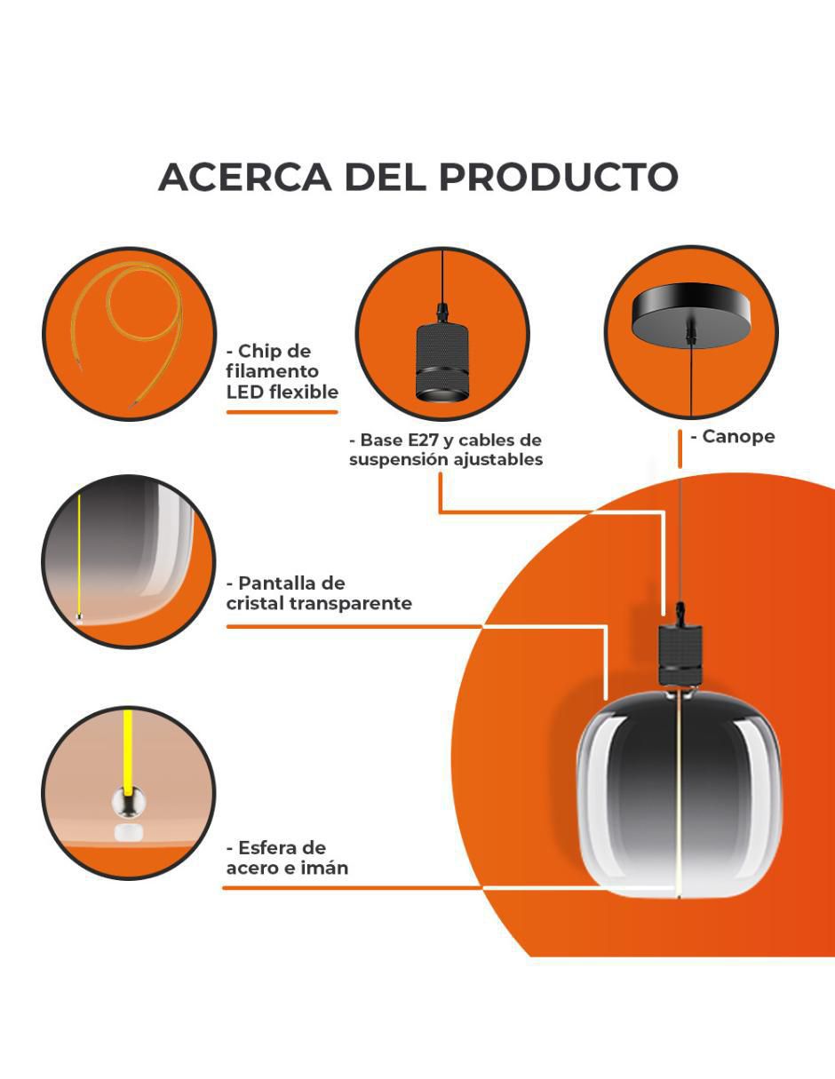 Lampara colgante LED Fumatura 6