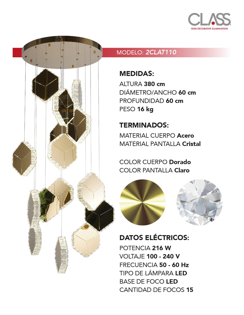 Lámpara colgante led Cubos 5