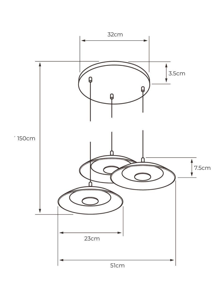 Lampara colgante led Prato III 1 pieza 5